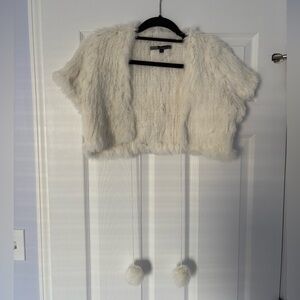 Ivory Faux Fur Cropped Vest / Bolero – Soft Plush
